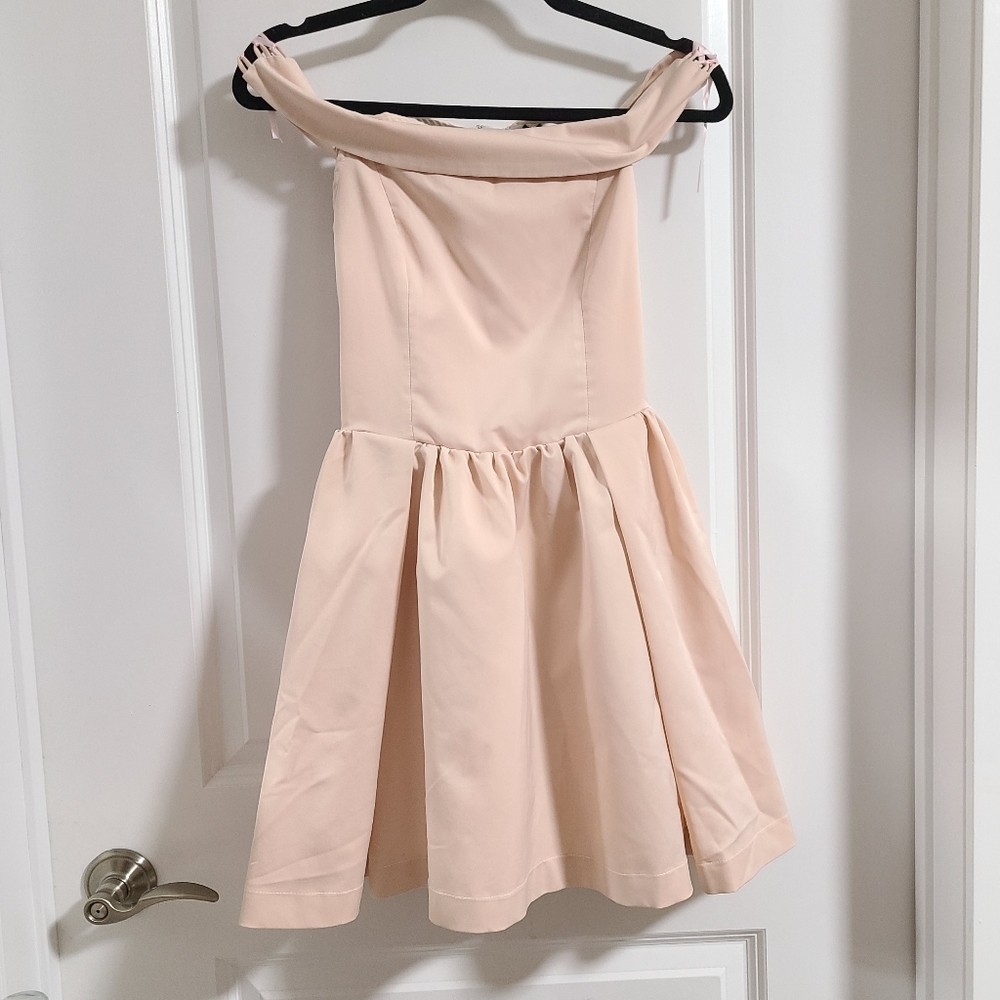 pink  off-shoulder  dress